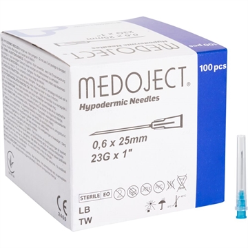 100 STK MEDOJECT KANYLER 23G 0,6X25MM