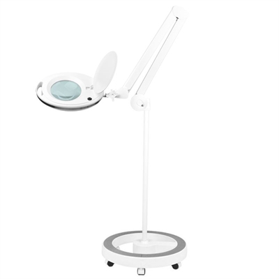 Elegante 6027 60 LED 5D Luplampe med stativ hvid