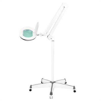 Elegante 6028 60 LED 5D Luplampe med stativ + justerbart lysintensitet, hvid