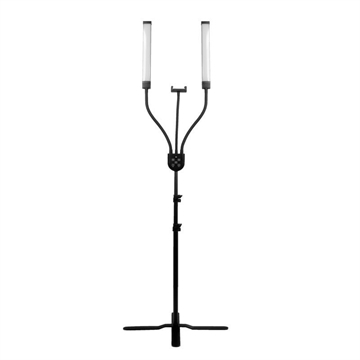 LED-lampe til øjenvipper og makeup Polluks IV sort med fjernbetjening