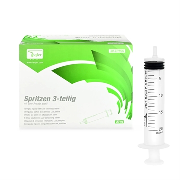 TEQLER STERIL SPRØJTER MED LUER-SPIDS 20 ML 50 STK