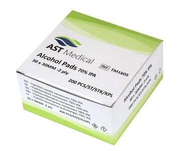 AST MEDICAL ALCOHOL PADS 30X30MM 200 STK