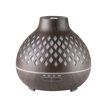 Aroma diffuser luftfugter spa 10 mørkt træ 400 ml + timer