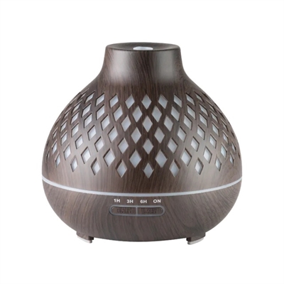 Aroma diffuser luftfugter spa 10 mørkt træ 400 ml + timer
