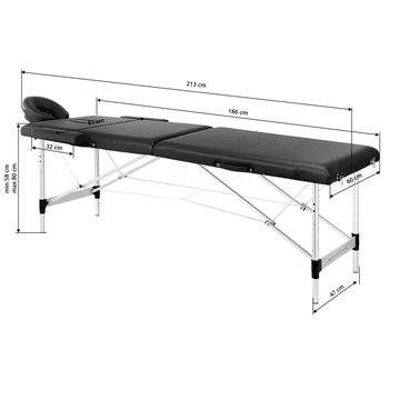 BALANCE 2 SEGMENTET FOLDBAR MASSAGEBRIKS I ALUMINIUM SORT