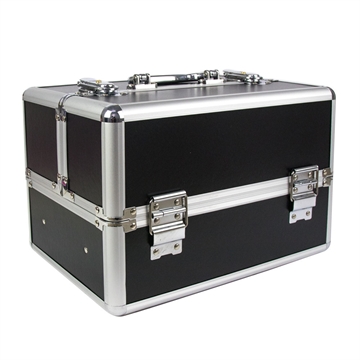 M kosmetisk kuffert i glat sort til neglelakker og udstyr