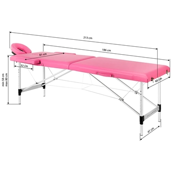 BALANCE 2 SEGMENTET FOLDBAR MASSAGEBRIKS I ALUMINIUM PINK