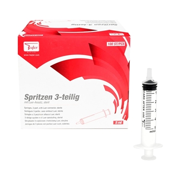 TEQLER STERIL SPRØJTER MED LUER-SPIDS 5 ML 100 STK